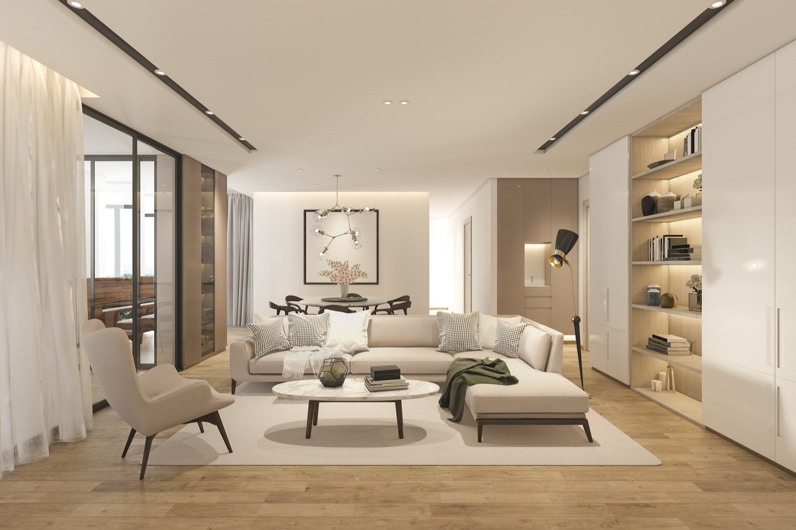 Interior residencial administrado por el fondo
